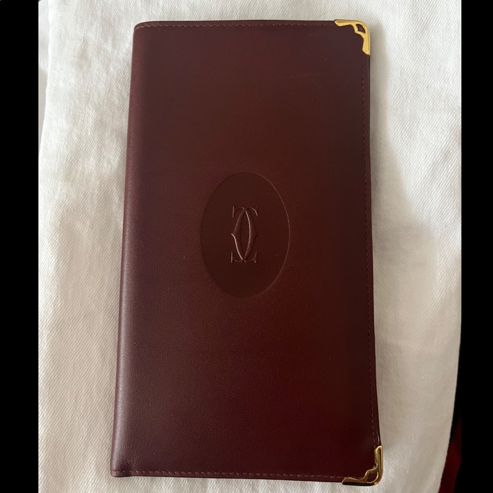 Vintage Cartier Burgundy Passport Holder/Wallet
